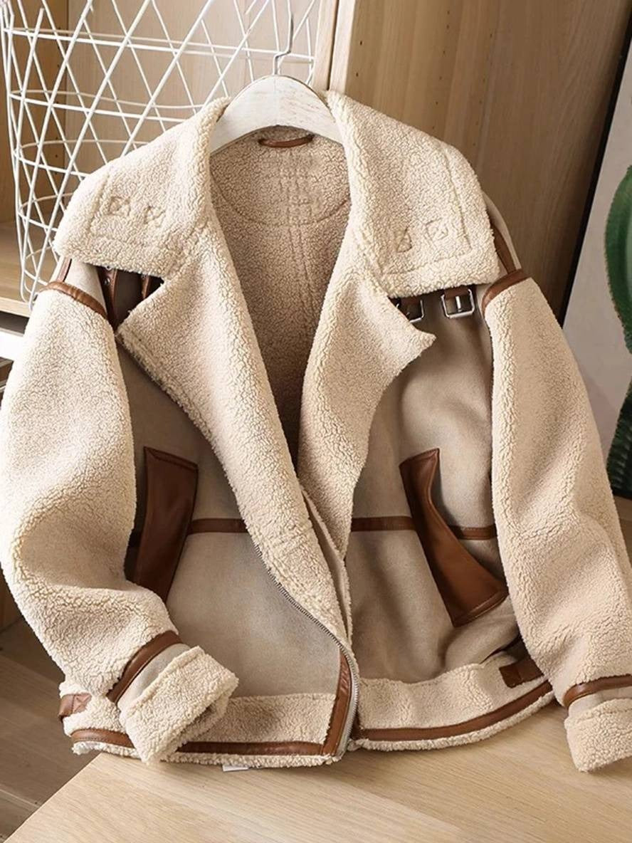 Faux Shearling Oversized Relaxed Fit Jacket