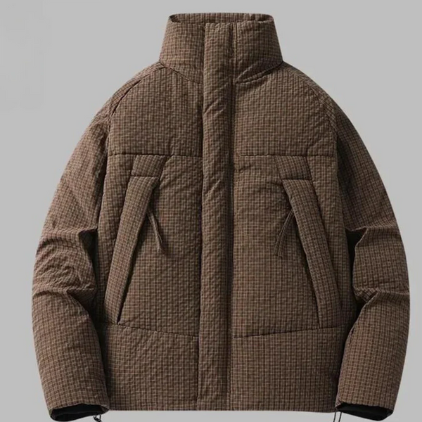 Men’s Coat - Technical Fabric - Hip Length - High Stand-Up Collar