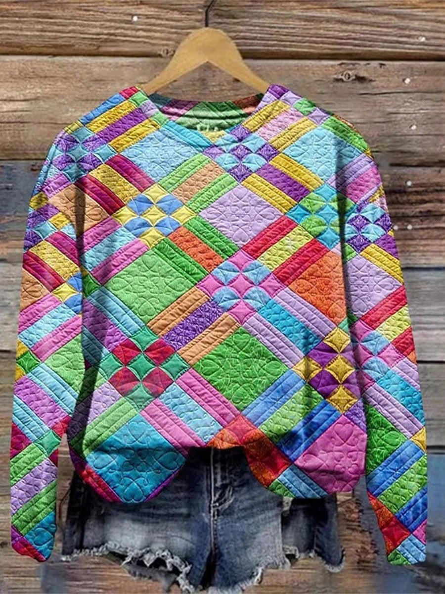 Knit Relaxed Fit Long Sleeve Sweatshirt