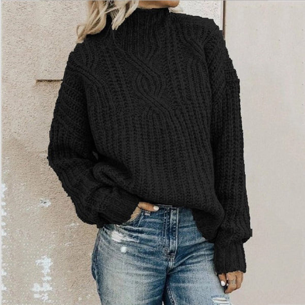 Wool Cable Knit Relaxed Pullover Sweater