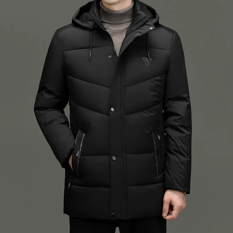 Quilted Insulated Detachable Hood Parka Jacket