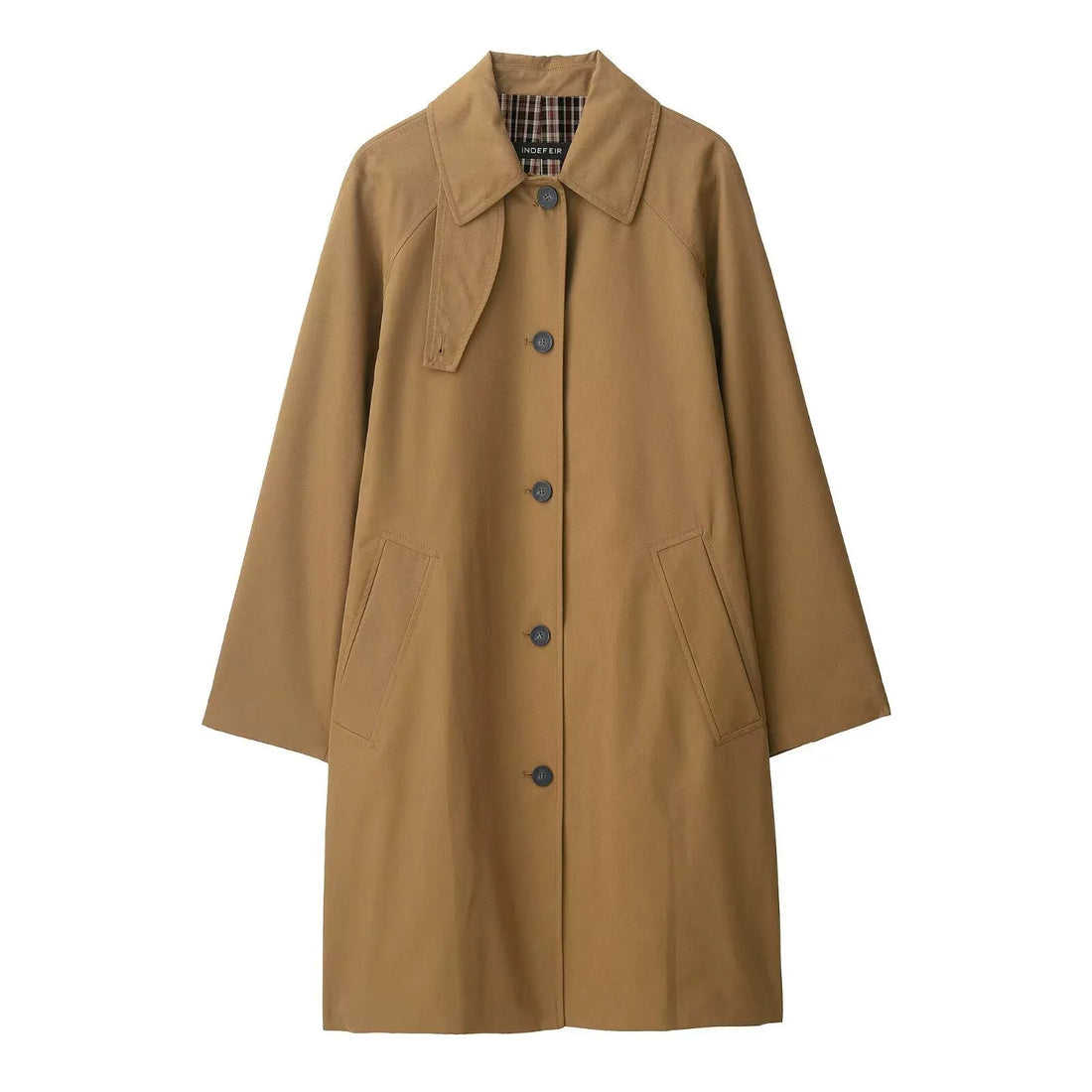 Cotton Blend Loose Fit Raglan Trench Coat