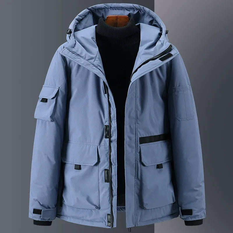 Water-Resistant Insulated Hooded Down Jacket