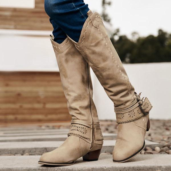 Suede Pointed Toe Embroidered Cowboy Boots