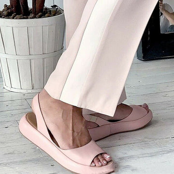 Open Toe Platform Sleek Comfort Slingback Flats