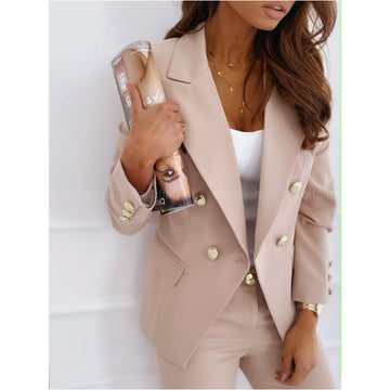 Double-Breasted Tailored Fit Blazer