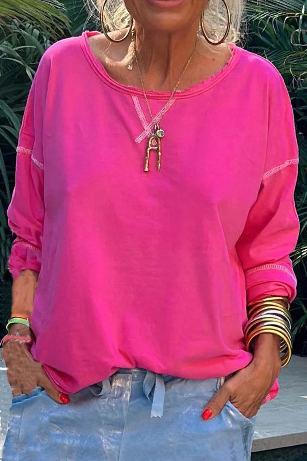 Soft Cotton Relaxed Fit Long Sleeve T-Shirt