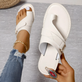 Women's Sandals - Genuine Leather - Open Toe - Comfortable Flat Sole - Casual Everyday