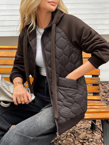 Nordic Quilted Hooded Jacket | Relaxed Fit Zip-Front Jacket