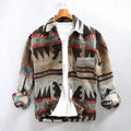 Men's Shirt Jacket - Woven Cotton - Relaxed Fit - Geometric Pattern