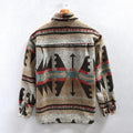 Men's Shirt Jacket - Woven Cotton - Relaxed Fit - Geometric Pattern