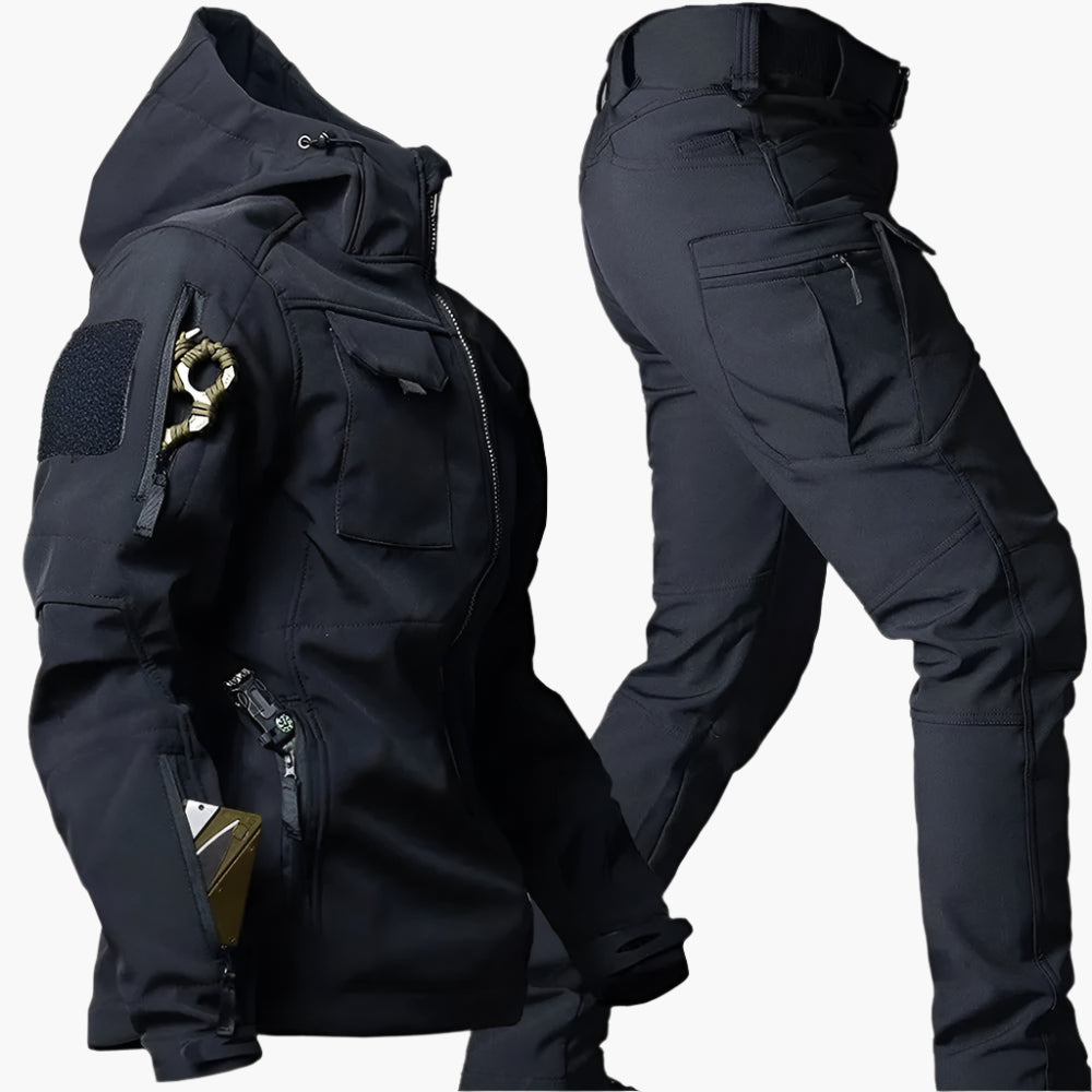 Multi-Pocket Softshell Jacket and Pants Set