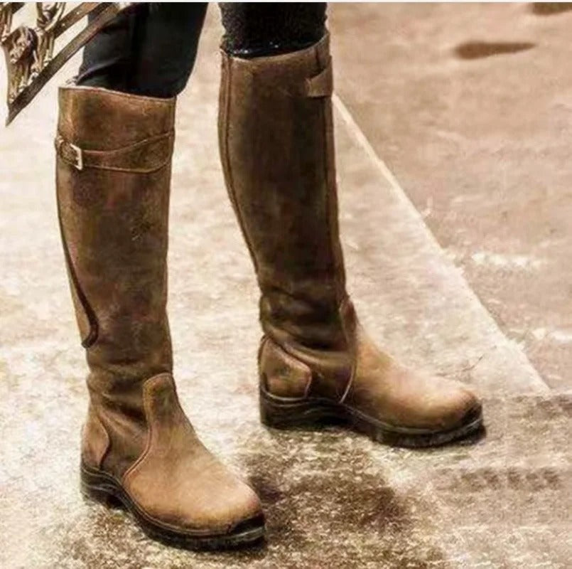 Waterproof Leather Knee-High Non-Slip Boots