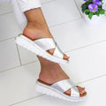 Women's Sandals – Cross Straps – Padded Platform Sole – Comfortable Regular Fit