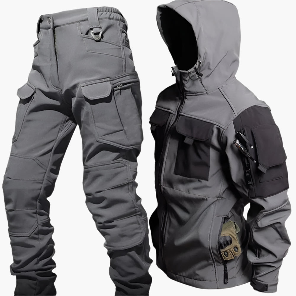 Multi-Pocket Softshell Jacket and Pants Set