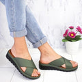Women's Sandals – Cross Straps – Padded Platform Sole – Comfortable Regular Fit