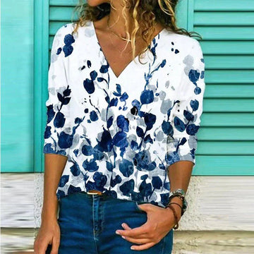Breathable Loose Fit Floral Blouse