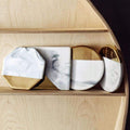 Marble Minimalist Stackable Metal-Accented Coaster