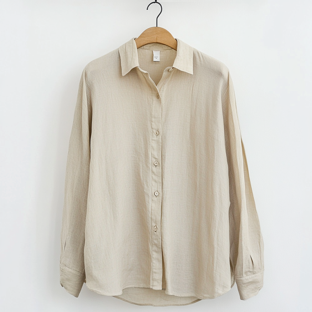 Linen Relaxed Fit Long Sleeve Shirt