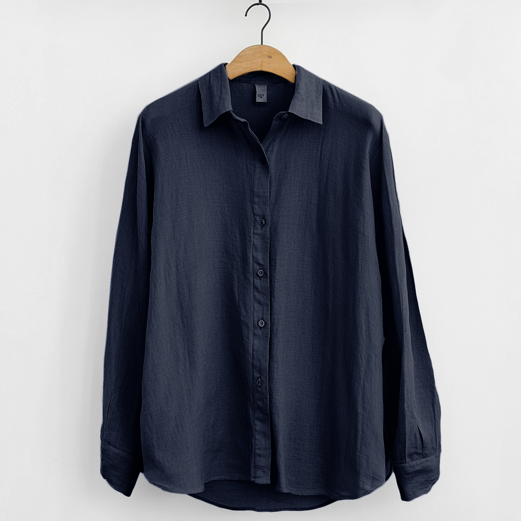 Men's Shirt – 100% Linen – Relaxed Fit – Long Sleeve Button Closure