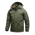 Men's Winter Jacket - Windproof and Insulated - Hood and Multiple Pockets - Adjustable Cuffs
