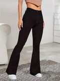 Women's Jeans - High Waist - Flared Fit - 5-Pocket Design in Denim