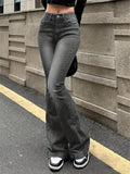 Women's Jeans - High Waist - Flared Fit - 5-Pocket Design in Denim