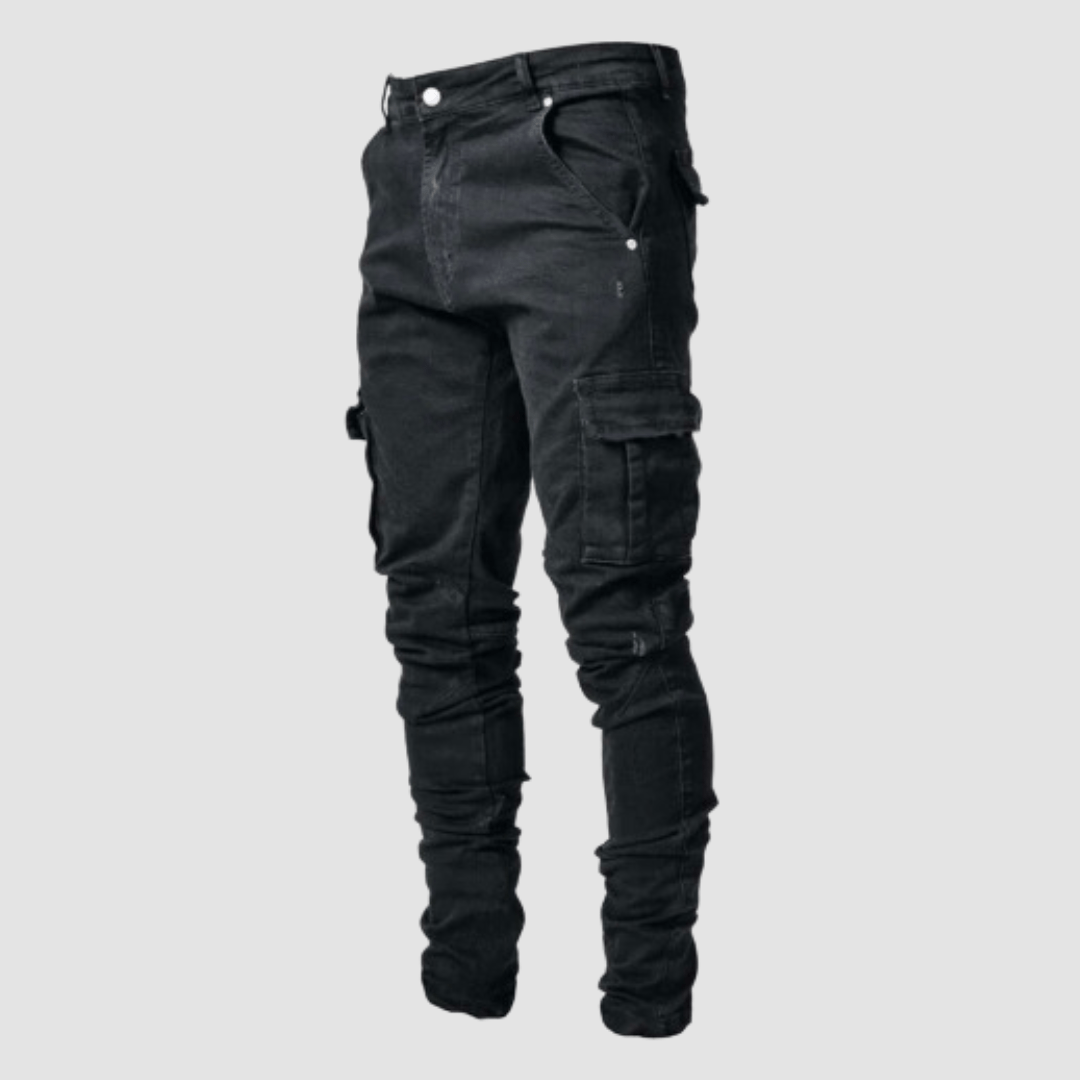 Herre Cargo Bukser – Slankt Snit – Flere Lommer – Komfortabelt Casual Design