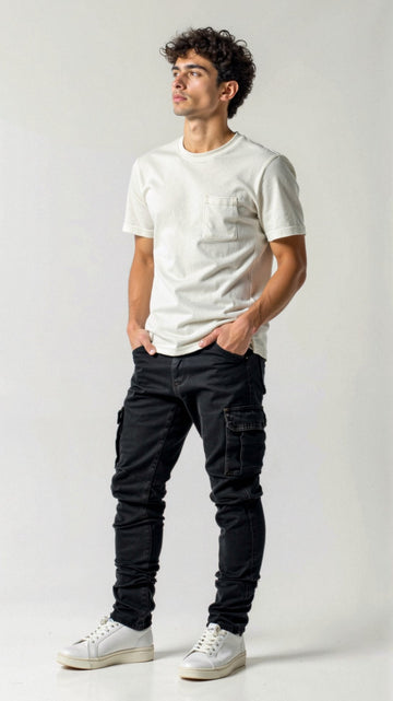 Herre Cargo Bukser – Slankt Snit – Flere Lommer – Komfortabelt Casual Design