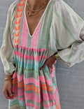 Women's Maxi Dress – Bohemian Style – Loose Fit – Long Sleeves – Lightweight Breathable Fabric