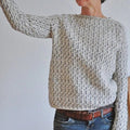 Women's Knit Sweater – Wool Blend – Relaxed Fit – Textured Knit with Pattern – Round Neck