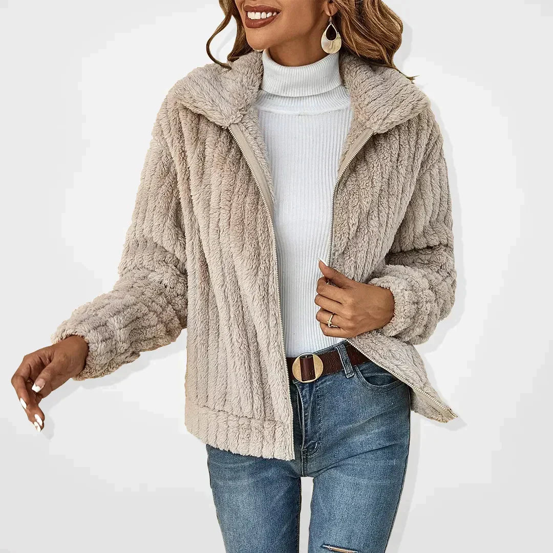 Plush Ribbed Relaxed Fit Jacket