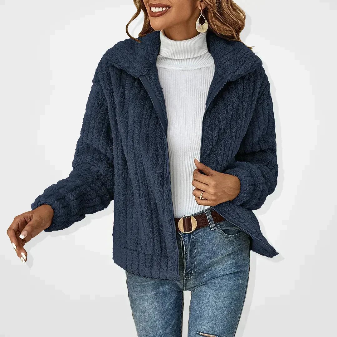 Plush Ribbed Relaxed Fit Jacket