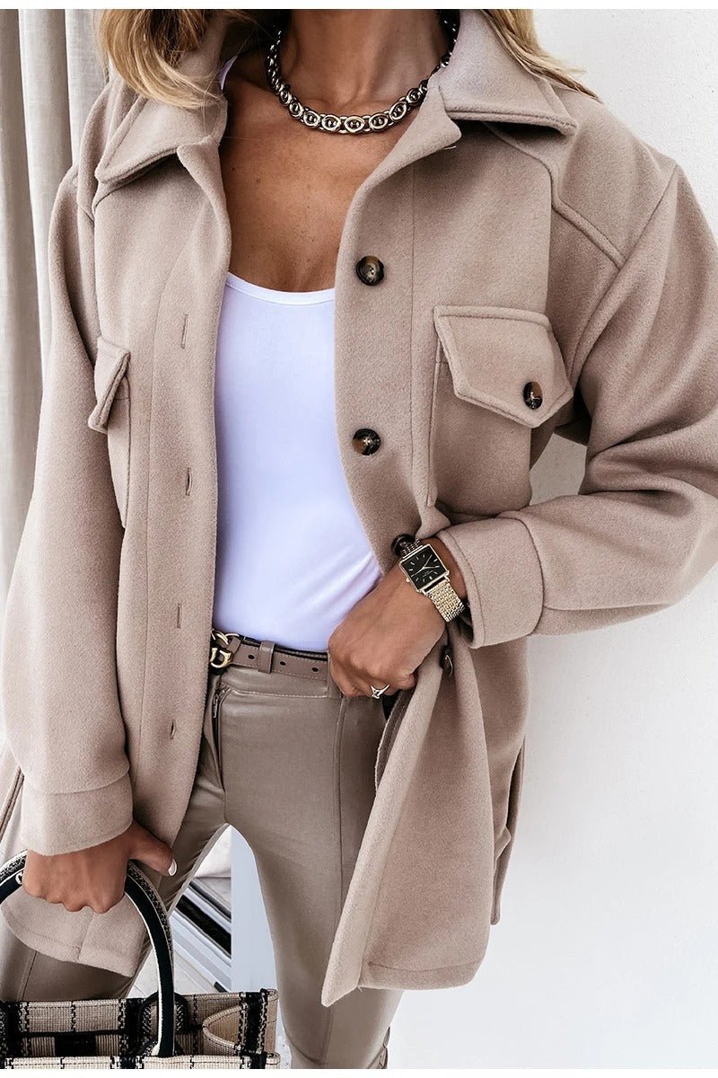 Wool Blend Oversized Fit Pea Coat