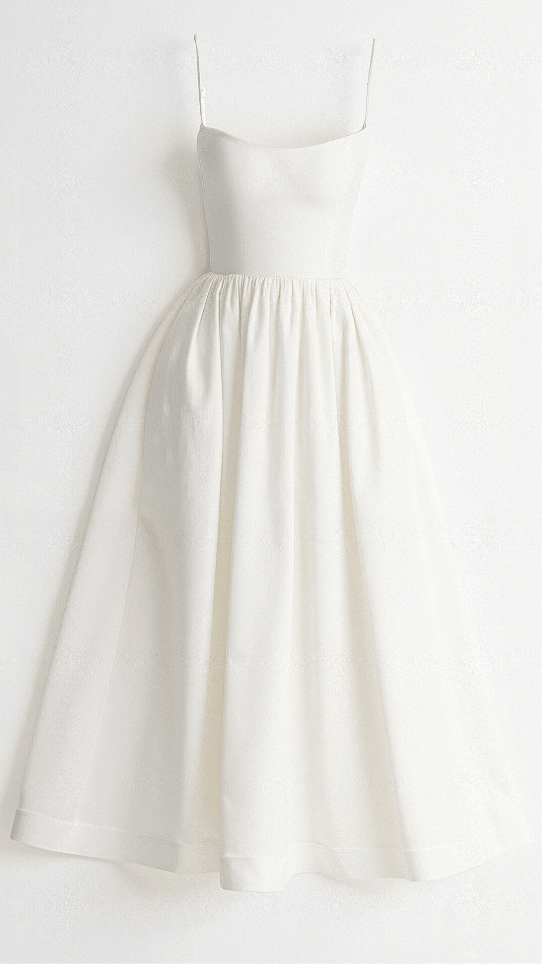 Women's Dress – A-line Fit – Midi Length – Spaghetti Straps – Waisted Design