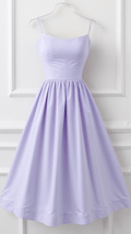 Women's Dress – A-line Fit – Midi Length – Spaghetti Straps – Waisted Design