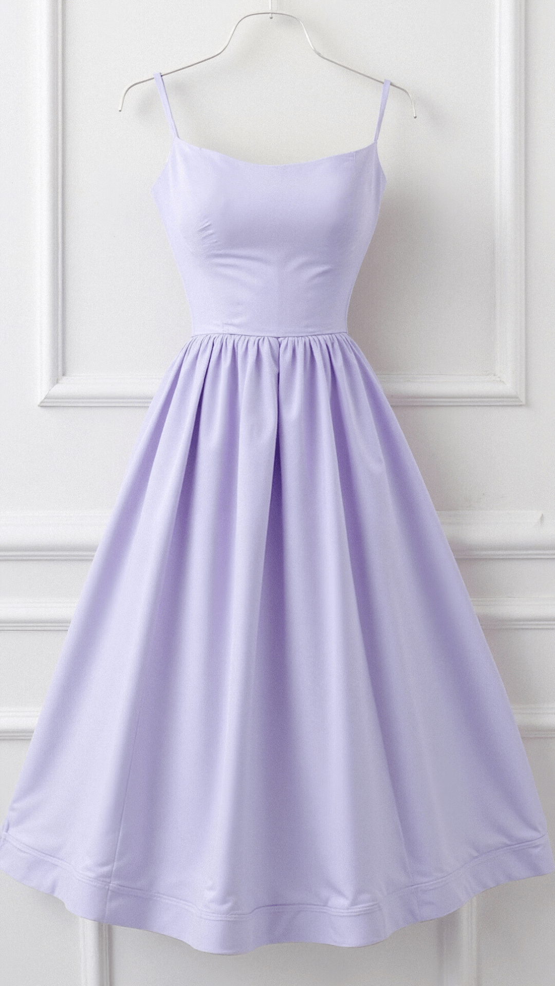 Women's Dress – A-line Fit – Midi Length – Spaghetti Straps – Waisted Design