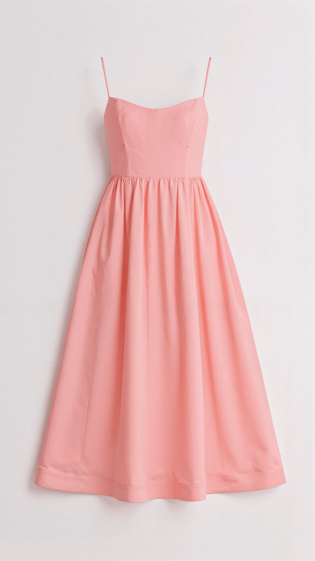 Women's Dress – A-line Fit – Midi Length – Spaghetti Straps – Waisted Design