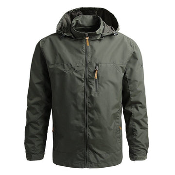 Herre Outdoor Jakke – Regular Fit – Vandafvisende – Justerbar Hætte – Lynlåslommer