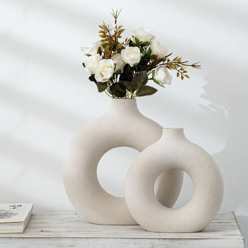 Matte Ceramic Ring Vase