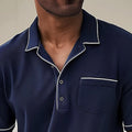 Men's polo shirt – piqué knit – regular fit – chest pocket – contrast edges