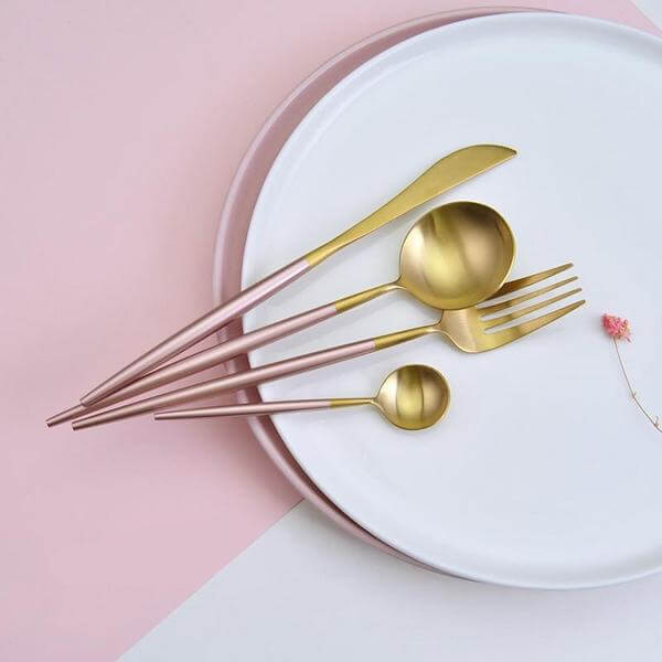 Minimalist Two-Tone Matte Flatware Set