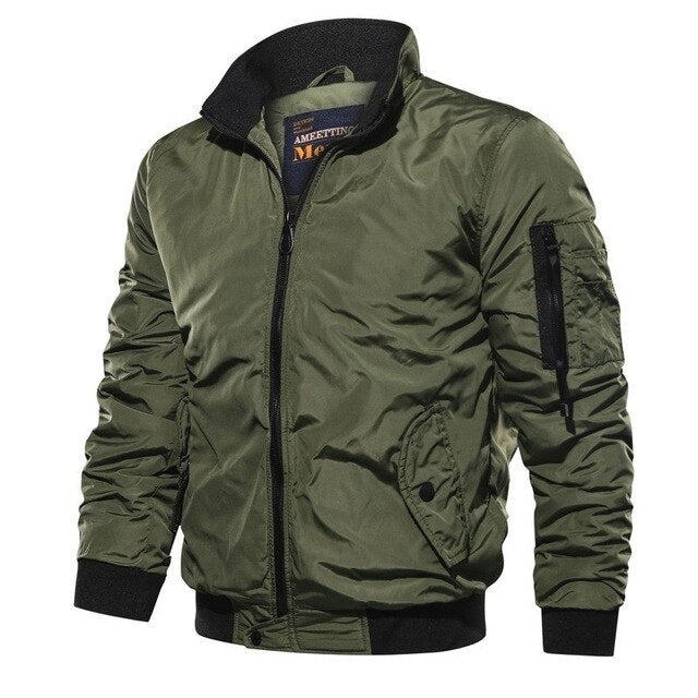 Wind-Resistant Lightweight Relaxed Fit Bomber Jacket