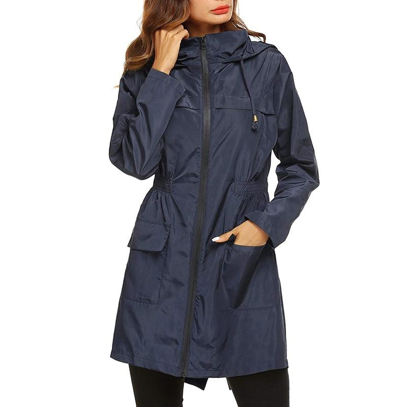 Tailored Fit Water-Resistant Adjustable Hood Rain Jacket