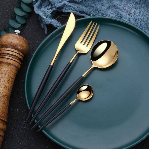Minimalist Stainless Steel Mirror-Polished Flatware Set