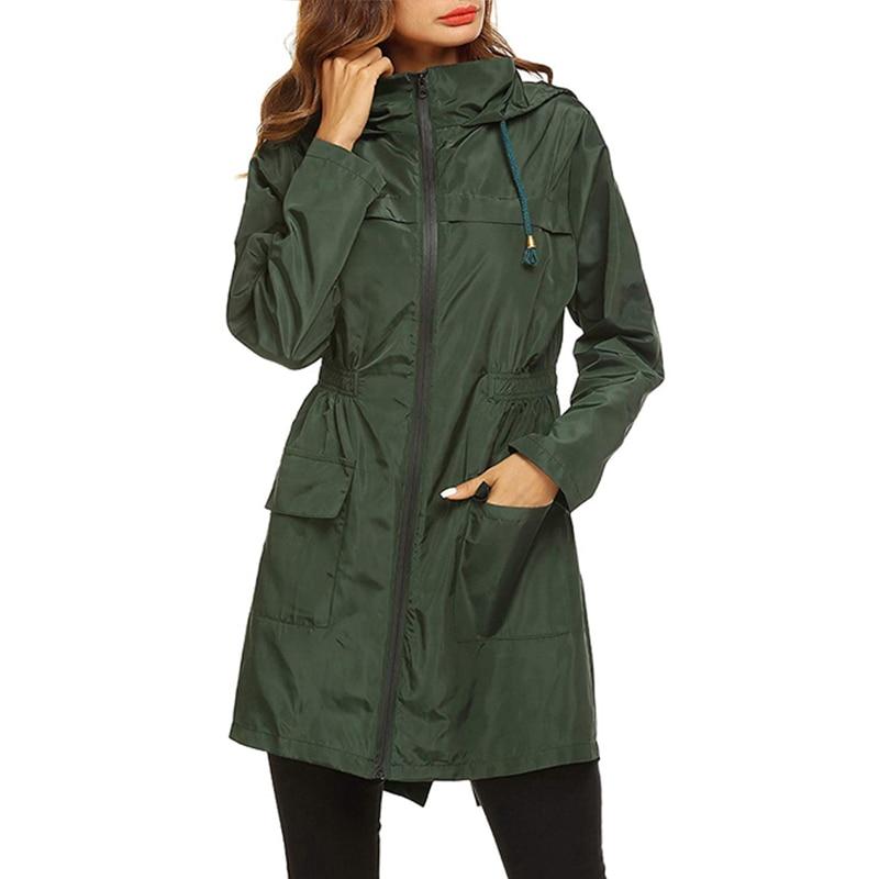 Tailored Fit Water-Resistant Adjustable Hood Rain Jacket