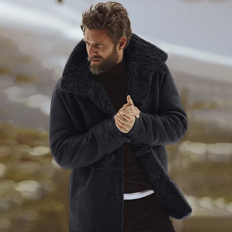Faux Shearling Lined Relaxed Parka Jacket
