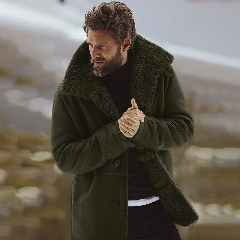 Faux Shearling Lined Relaxed Parka Jacket