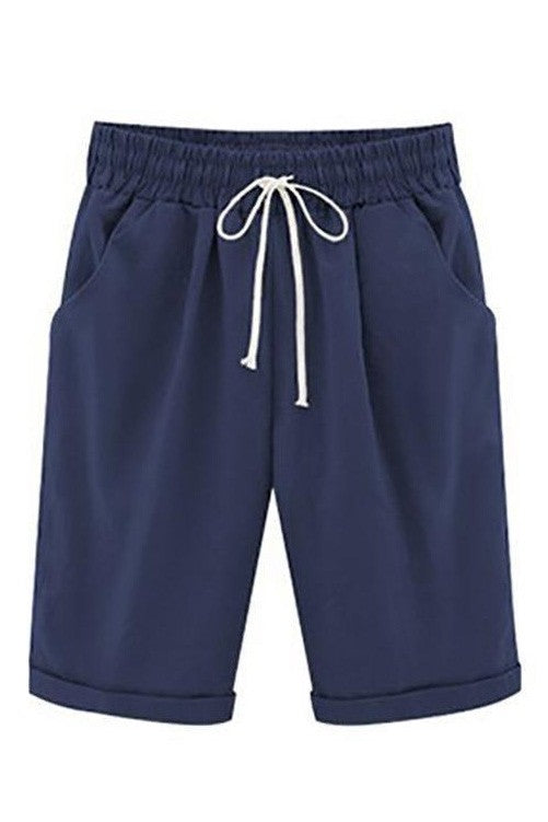 Natural Fibers Drawstring Relaxed Fit Shorts