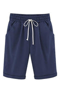 Women's Shorts – Relaxed Fit – Adjustable Drawstring – Natural Fibers – Side Pockets